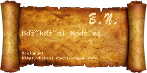 Békési Noémi névjegykártya