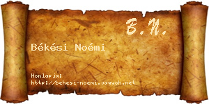 Békési Noémi névjegykártya